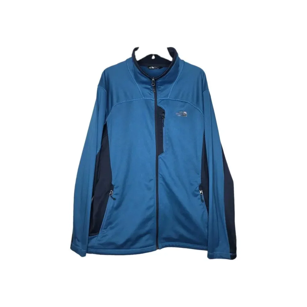 The North Face Jacket Mens 2XL Blue Black Full Zip Soft Shell Zip Pockets